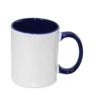 (B11T-06) Чаша со внатрешност и рачка во боја (сина)