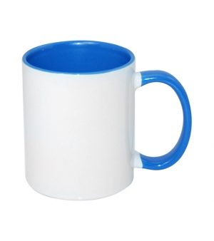 (B11T-07) Чаша со внатрешност и рачка во боја (светло сина)