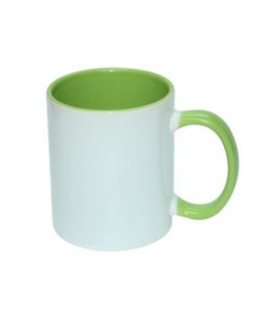 (B11T-10) Чаша со внатрешност и рачка во боја (светло зелена)