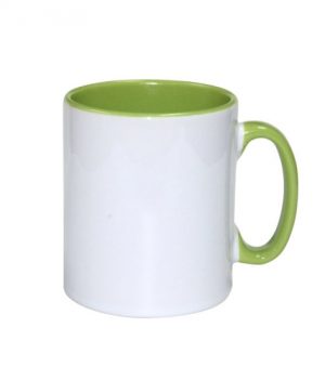 (B10T-03) Чаша со внатрешност и рачка во боја 10oz - светло зелена