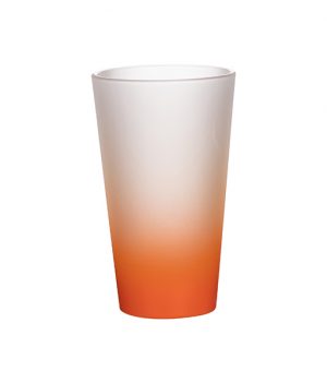 (BN6F-OG) Чаша стаклена, мат, обоено дно (портокалова)