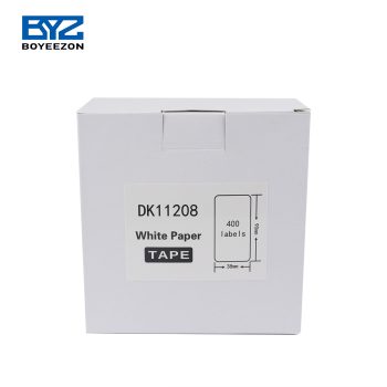 Ролна за Brother DK11208 (38mm x 90mm x 400парчиња) - Црно на Бело