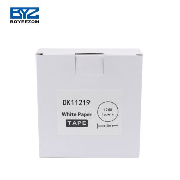 Ролна за Brother DK11219 (ø12mm x 1200парчиња) - Црно на Бело