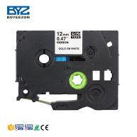 Сатенски ленти за Brother TZc-R234/244 (12/18mm x 4m) - Златно на Бело