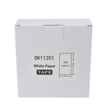 Ролна за Brother DK11201 (29mm x 90mm x 400парчиња) - Црно на Бело