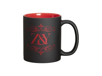 11oz Two-Tone Engravable Matte Black Mug (Red)